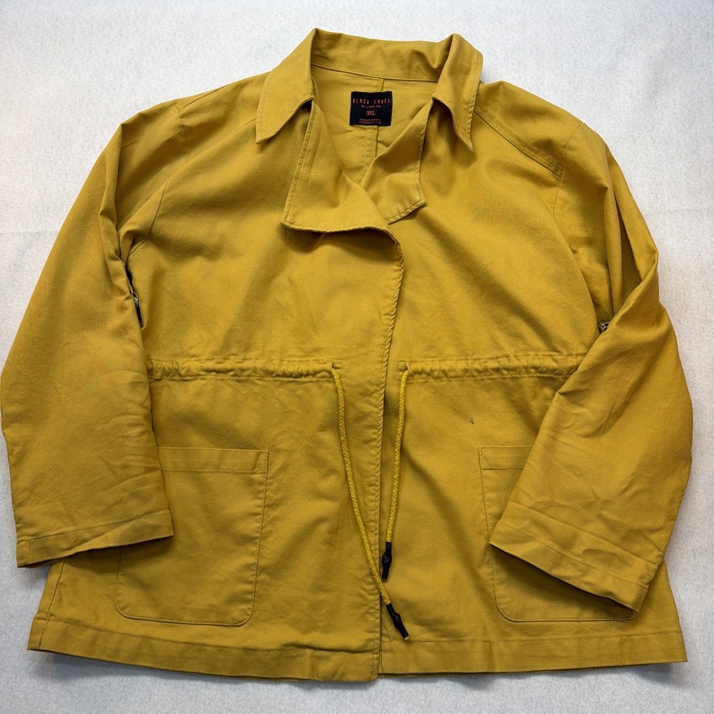 Black Label By C'est Toi Mustard Color Jacket Size 3XL XXXL 2 Pockets
